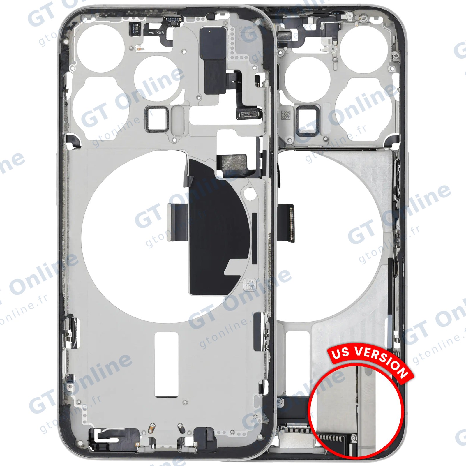 Châssis pour Apple iPhone 15 Pro (version US, origine d'occasion — grade B, White Titanium)