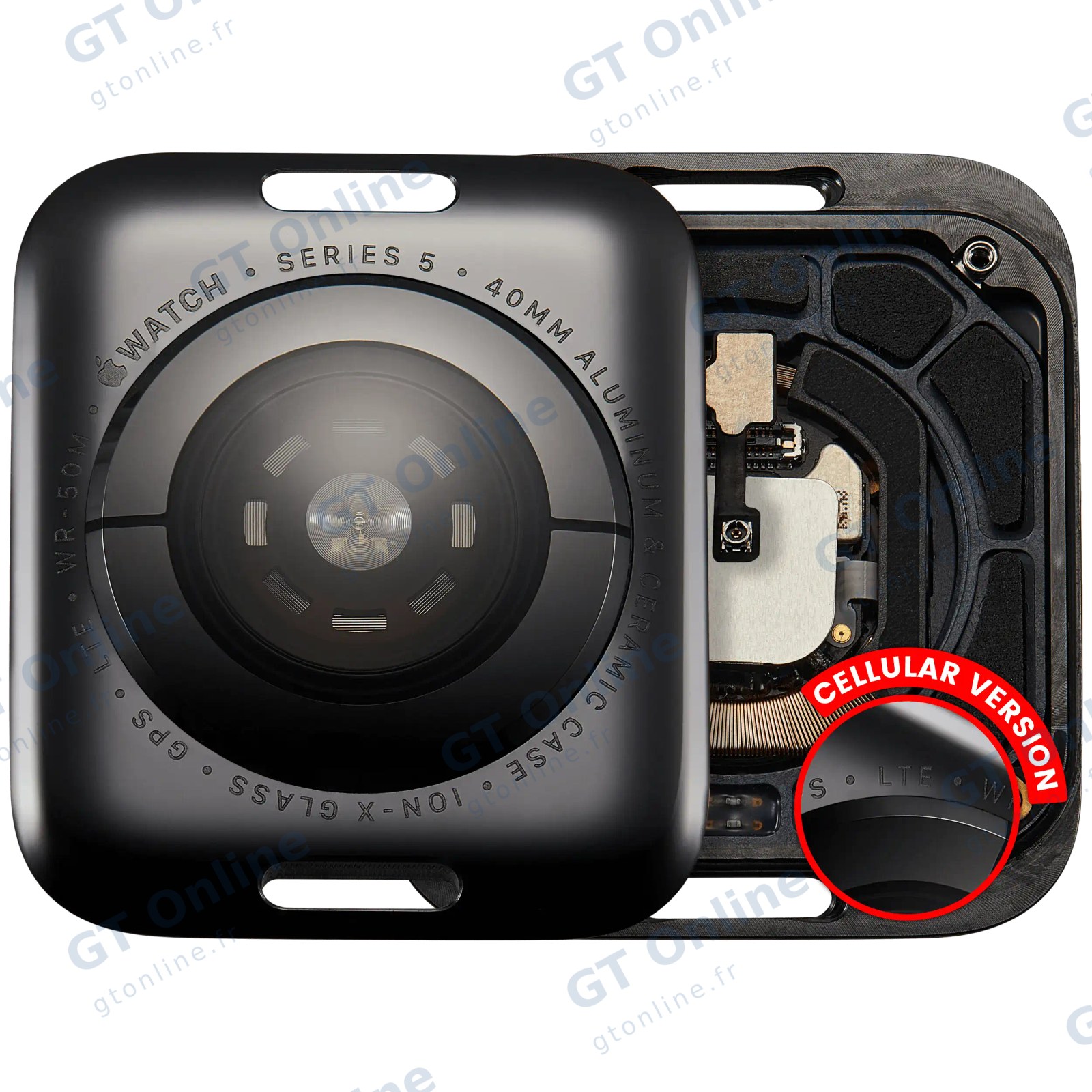 Vitre arrière pour Apple Watch Series 5 (40mm) (LET Version, Aluminum / Space Black)
