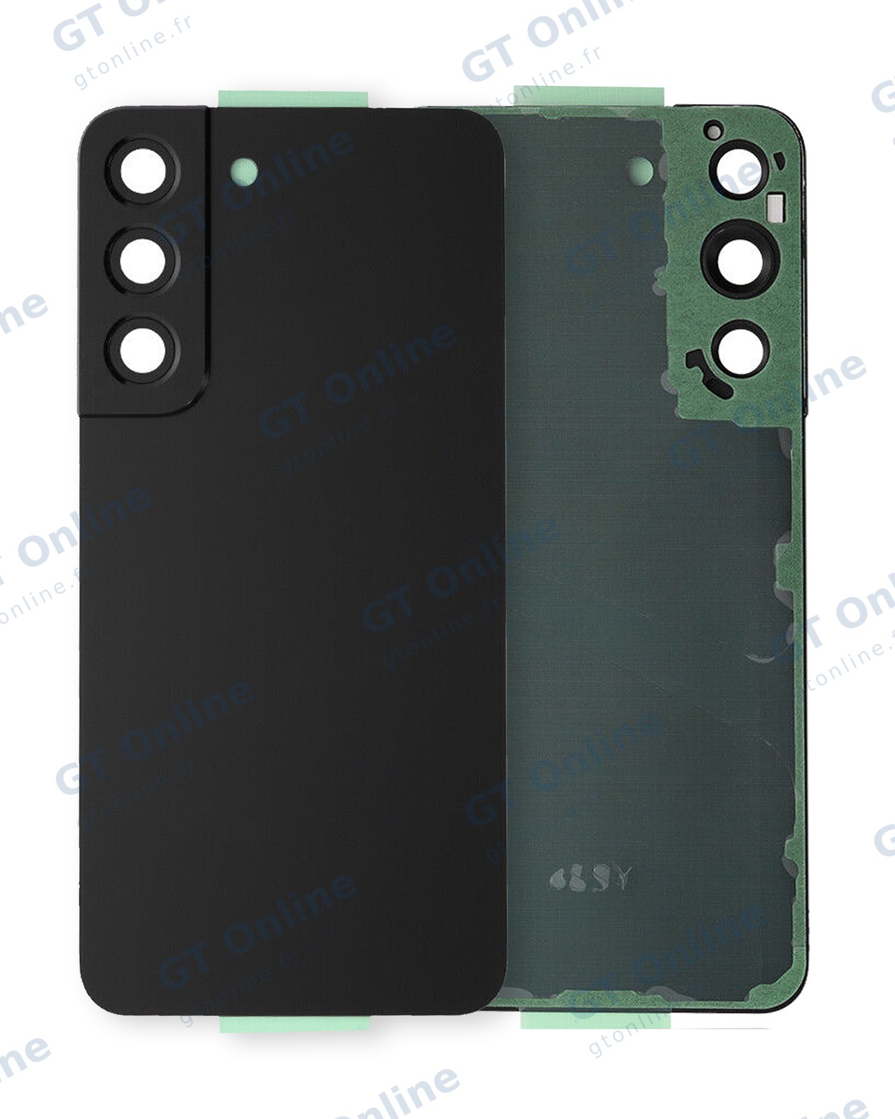 Vitre arrière avec lentilles de caméra pour Samsung Galaxy S22 (pack service origine, noir Phantom) — vue 1
