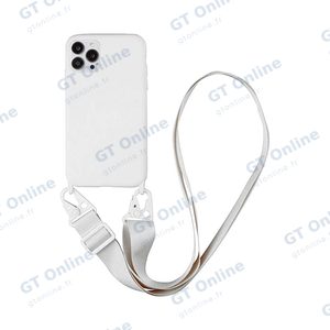 Coque Silicone avec Bandoulière Apple iPhone 14 Pro Max (#16) Blanc