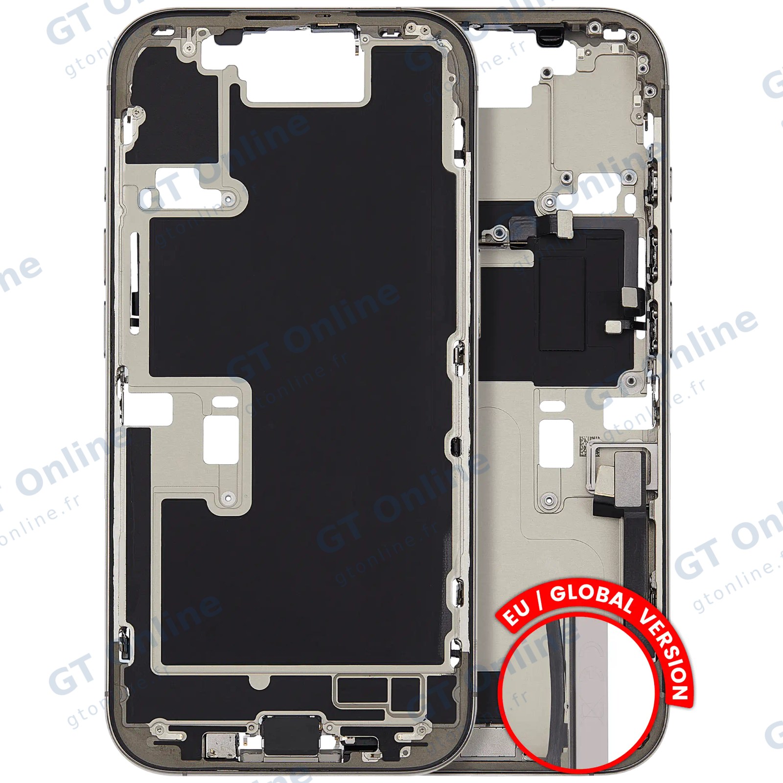 Châssis pour Apple iPhone 16 Pro (version EU, origine d'occasion — grade B, titane naturel)