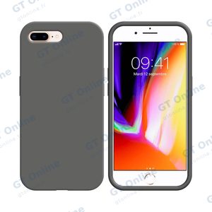 Coque Silicone Compatible pour Apple iPhone 7 Plus/iPhone 8 Plus (#34) Gris Foncé
