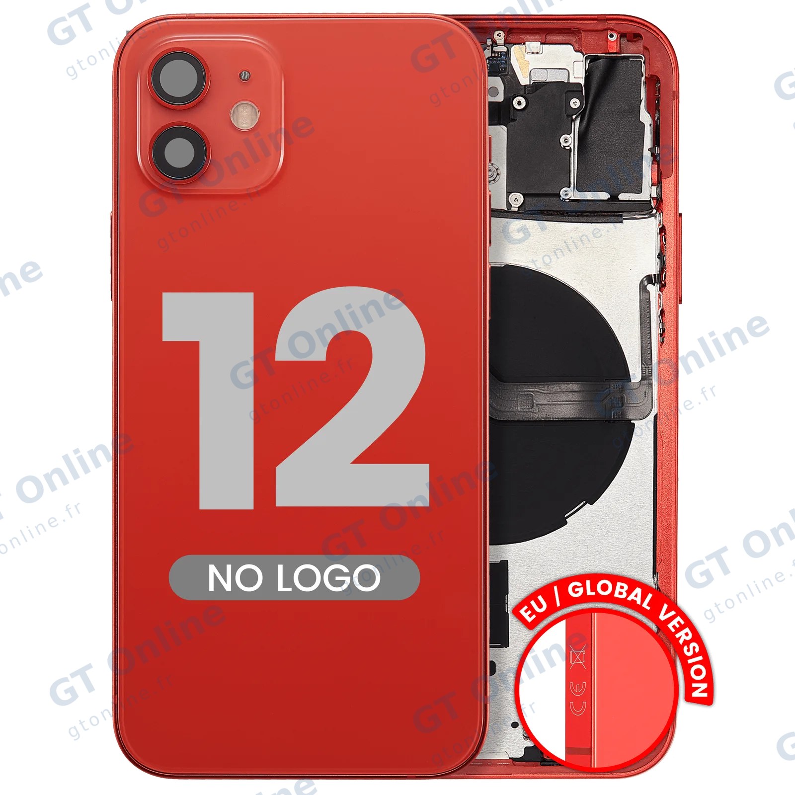 Châssis pour Apple iPhone 12 (version EU, compatible premium, rouge)