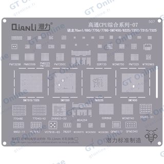 Outillage pour Qianli Bumblebee Stencil (QS507) Qualcomm CPU 07-Snapdragon 7Gen1 / 680 / 775G / 778G-SM7450 / 6225 / 7350 / 7315 / 7325 (Qianli)