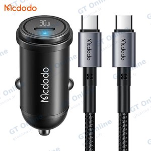Chargeur Allume-Cigare Mcdodo CC-7493 30W Charge Rapide (avec Câble Type-C vers Type-C 1.2m) Noir
