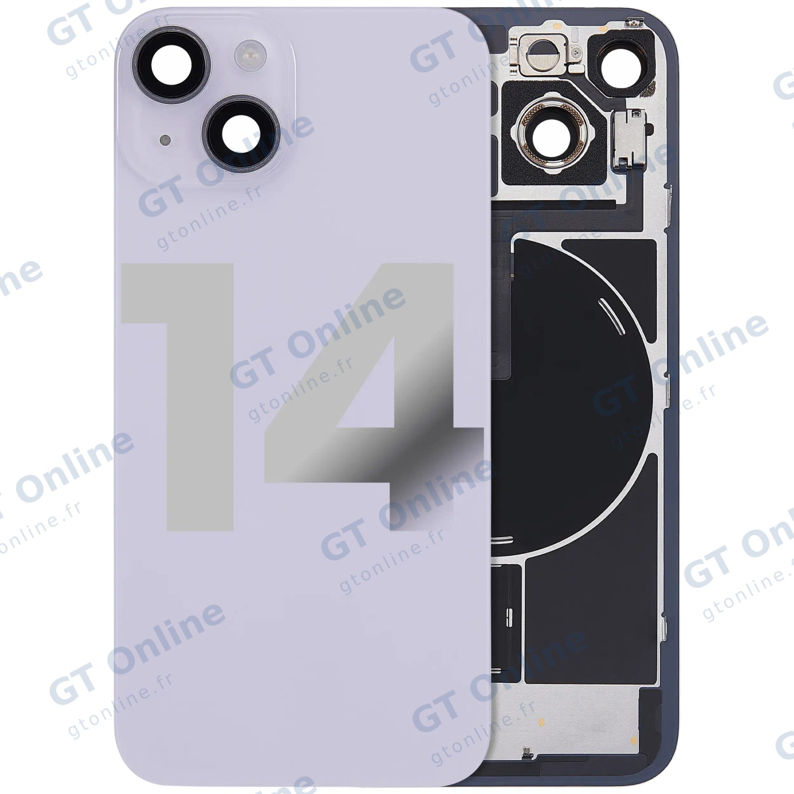 Vitre arrière pour Apple iPhone 14 (origine d'occasion — grade A, violet)