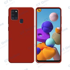 Coque Silicone Compatible pour Samsung Galaxy A21S A217F (#1) Rouge