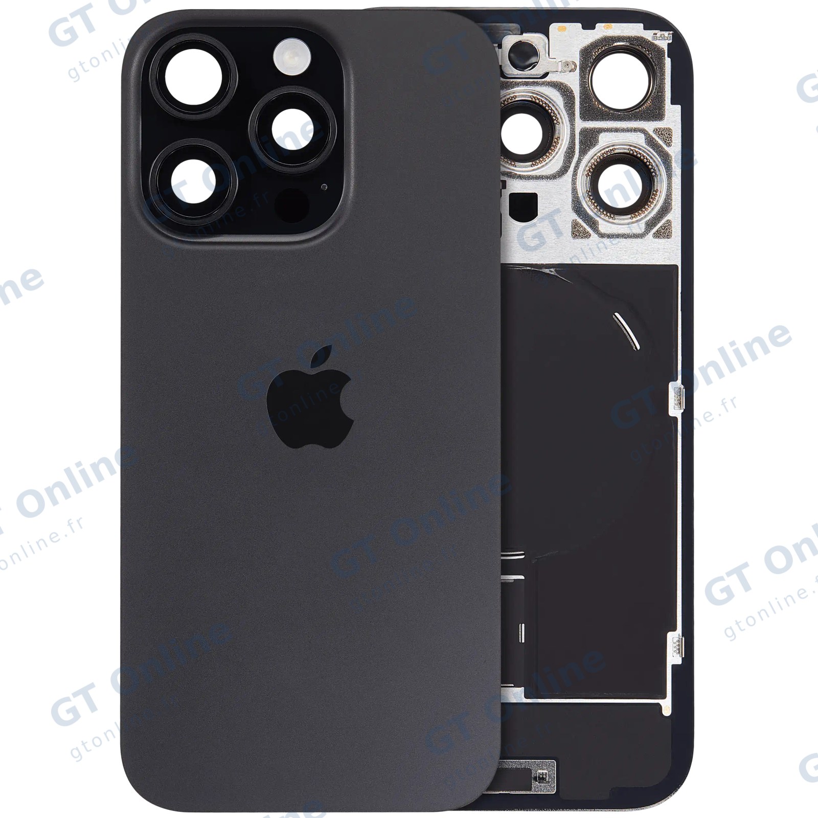 Vitre arrière avec MagSafe, NFC et nappe flash pour Apple IPhone 16 Pro (origine, titane noir)