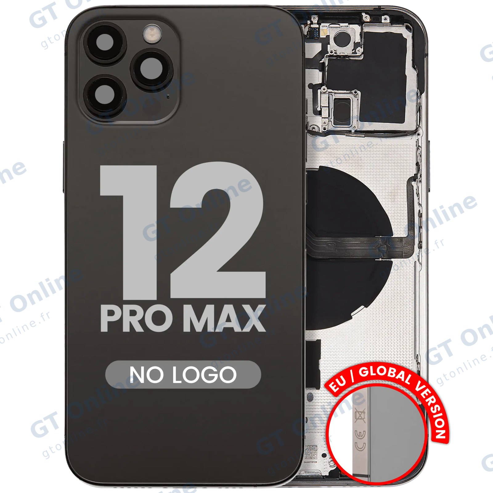 Châssis pour Apple iPhone 12 Pro Max (version EU, compatible premium, graphite)