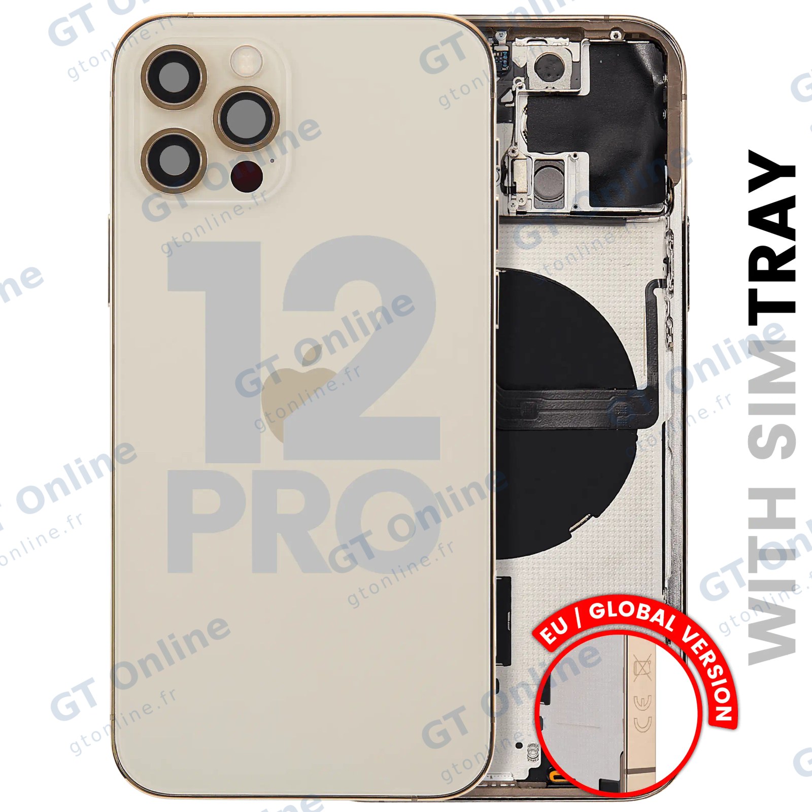 Châssis pour Apple iPhone 12 Pro (version EU, origine d'occasion — grade B, or)