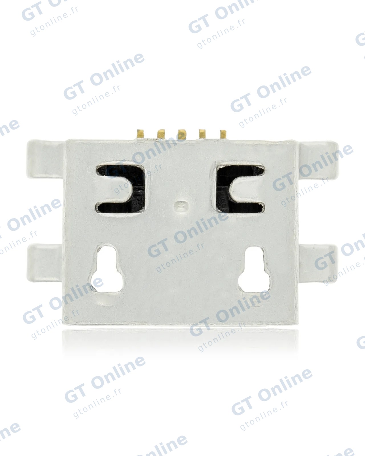 Connecteur de charge à souder — format Micro B, 5 broches, 4 points de fixation (C404)