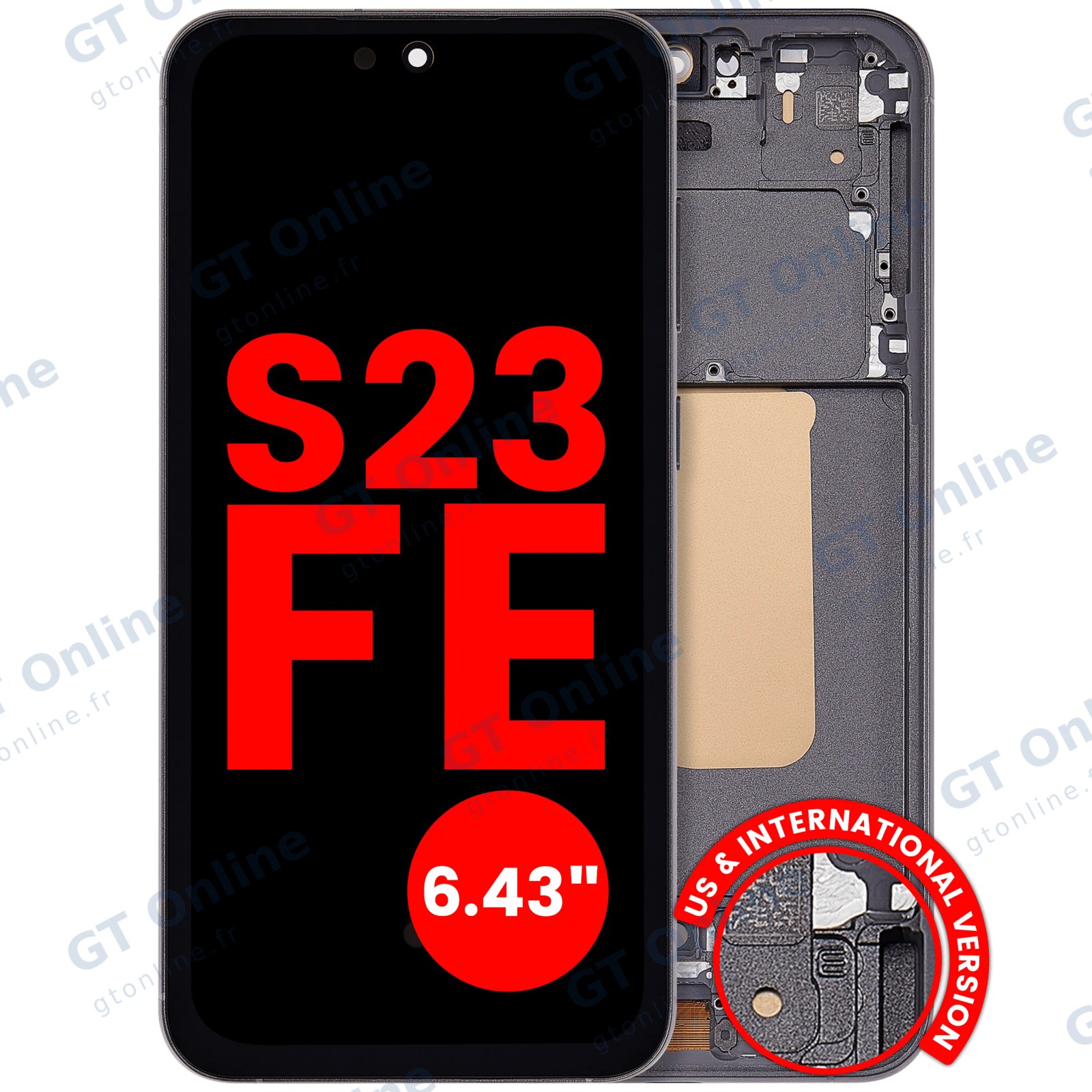 Écran OLED avec châssis pour Samsung Galaxy S23 FE 5G (US & International Version) (6.43") (graphite)