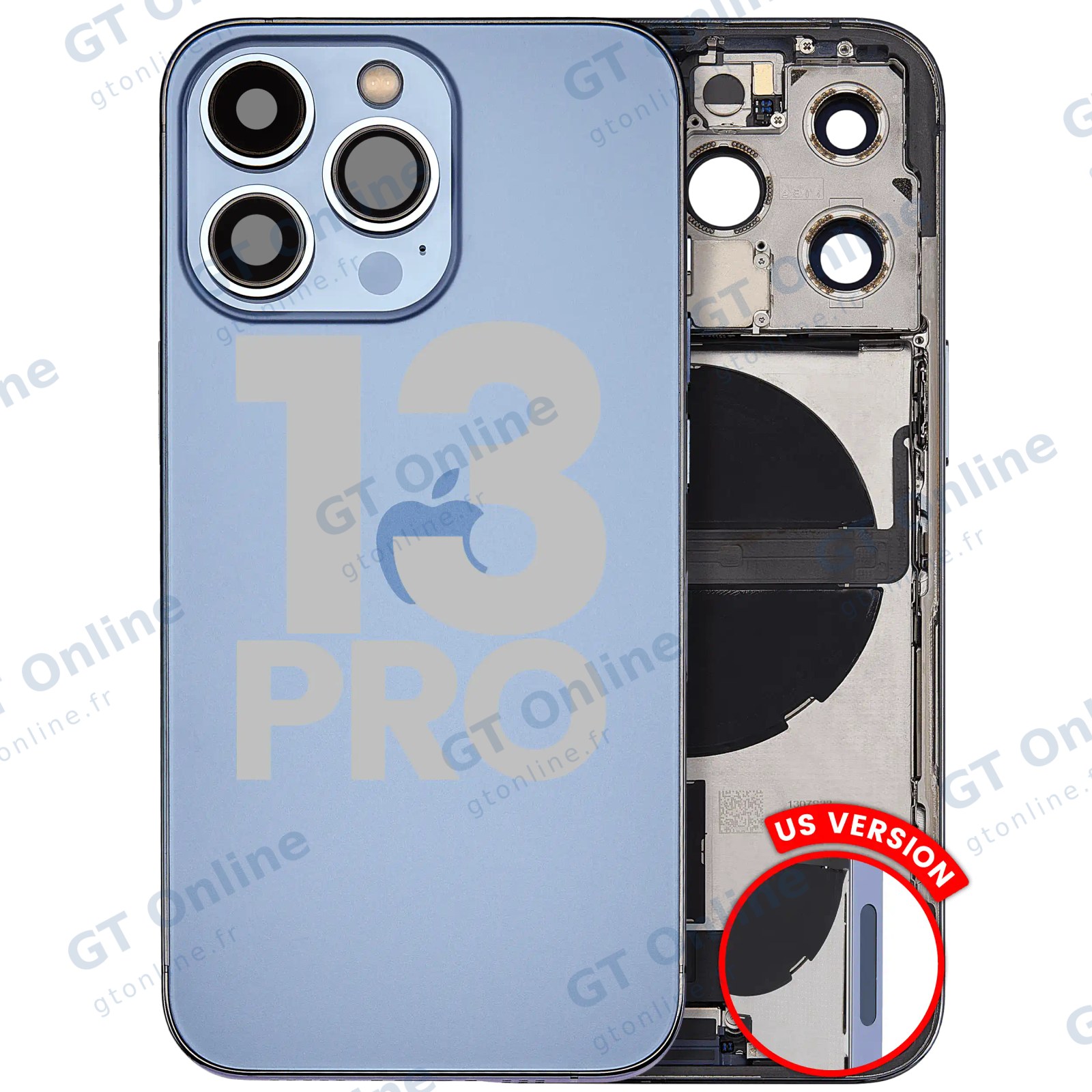 Châssis pour Apple iPhone 13 Pro (version US, origine d'occasion — grade A, Sierra Blue)