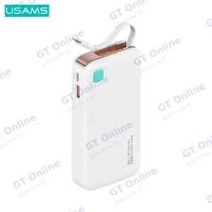 Batterie Externe Power Bank Usams CD224 Charge Rapide 20W (avec Digital Display & Câble Type-C Rétractable)