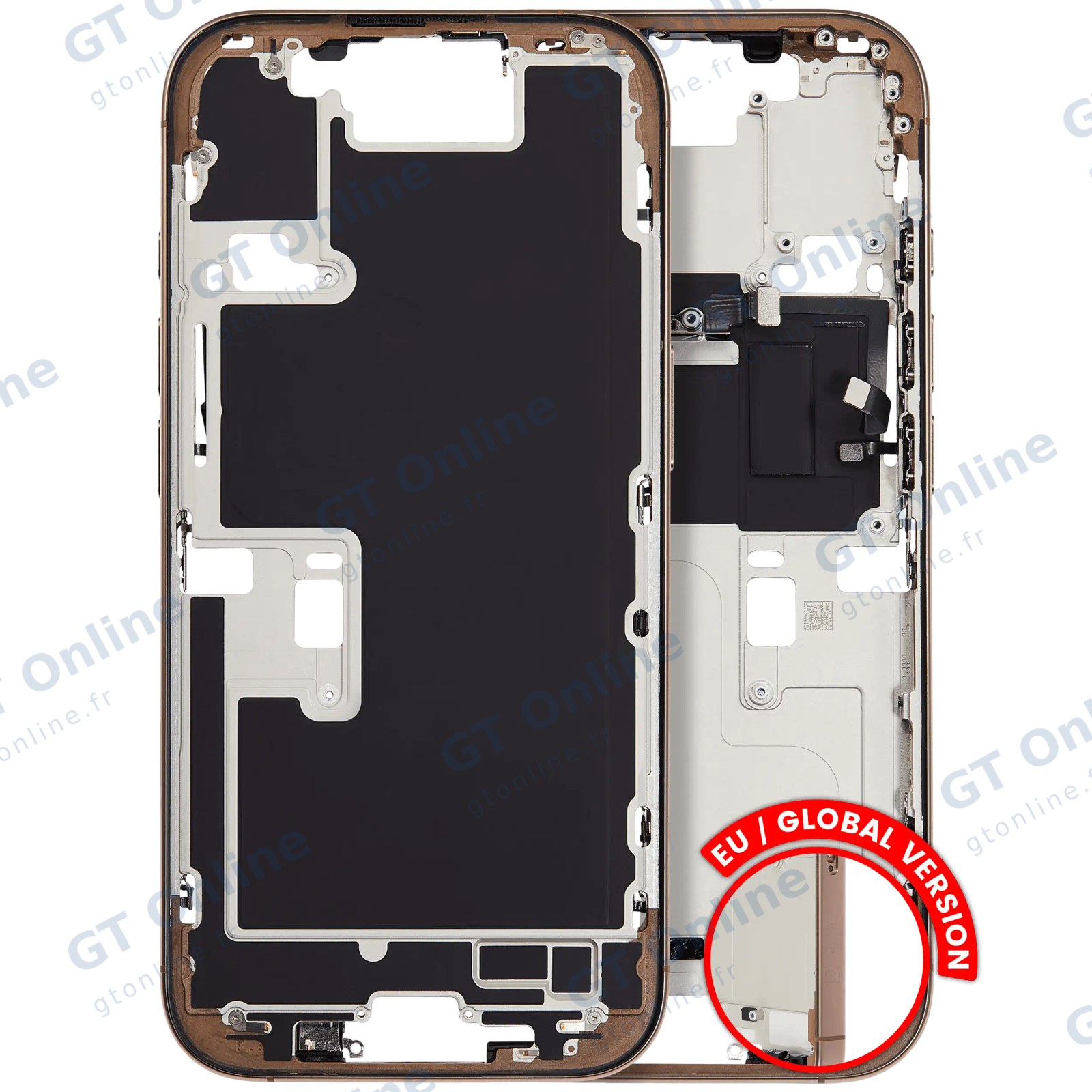 Châssis pour Apple iPhone 16 Pro (version EU, origine d'occasion — grade A, Desert Titanium)