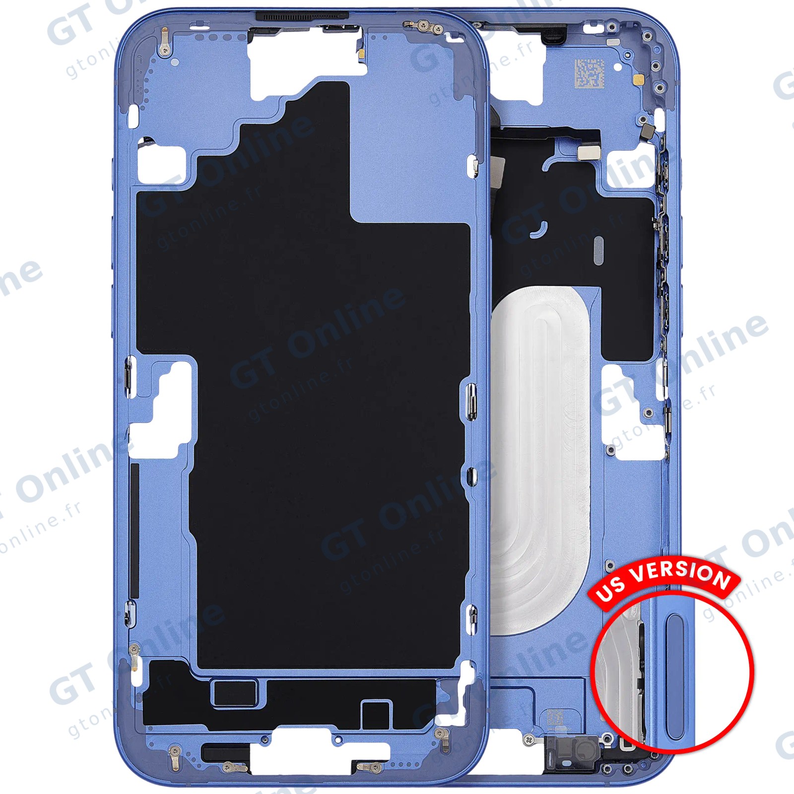 Châssis pour Apple iPhone 16 Plus (version US, compatible premium, Ultramarine)