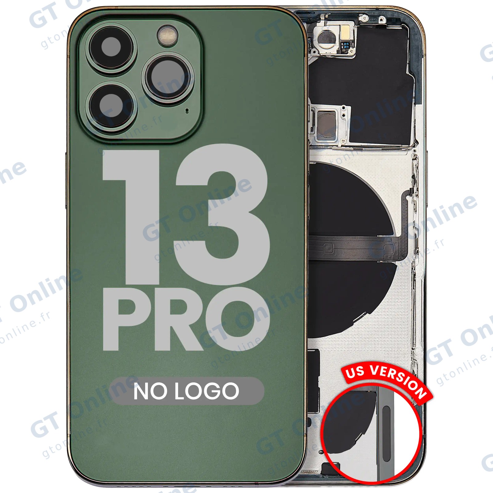 Châssis pour Apple iPhone 13 Pro (version US, compatible premium, Alpine Green)
