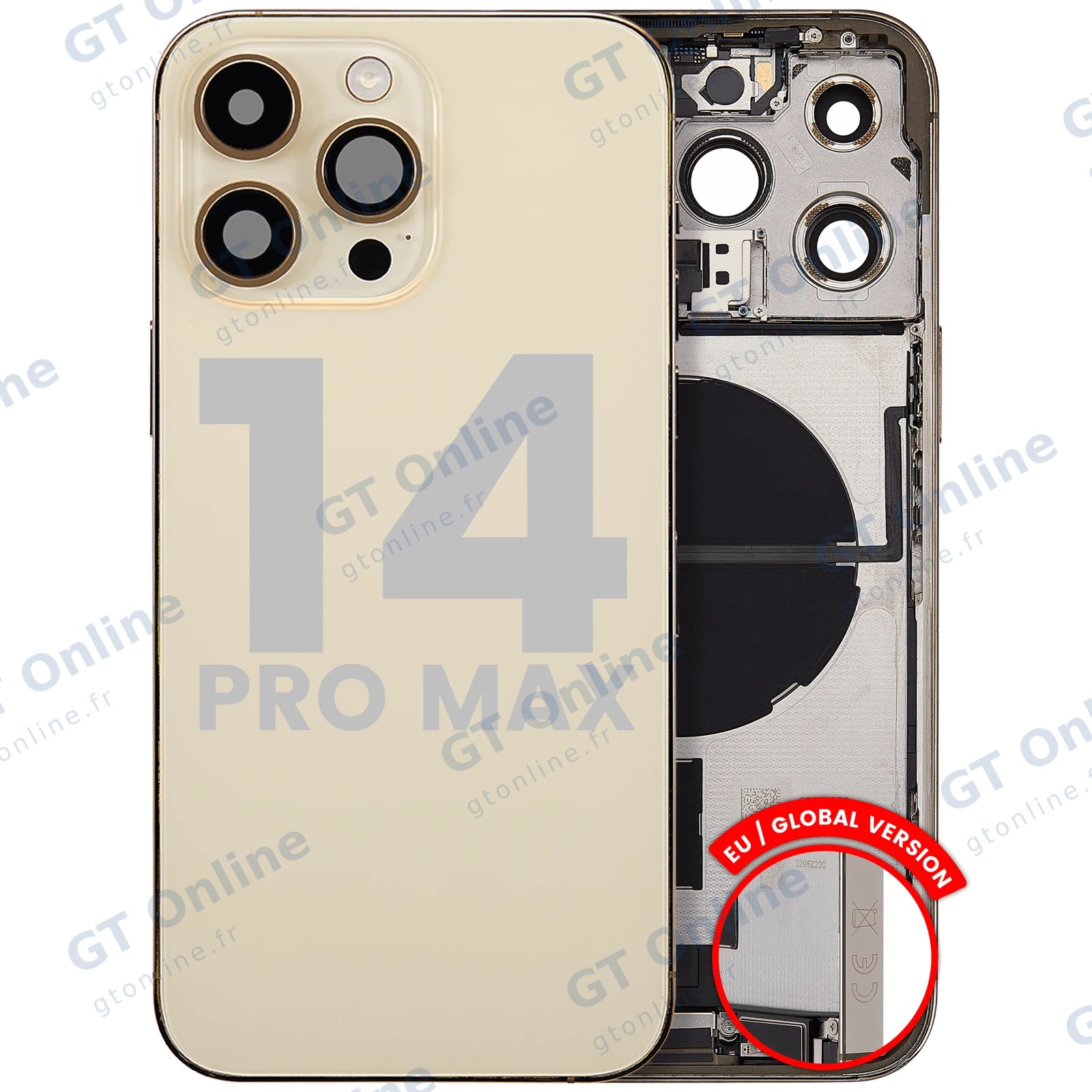 Châssis pour Apple iPhone 14 Pro Max (version EU, origine d'occasion — grade B, or)