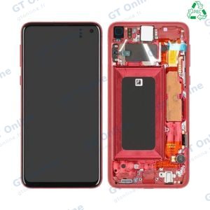 Écran Tactile Original Refurb avec Châssis (PIEC) Samsung Galaxy S10e G970 Rouge