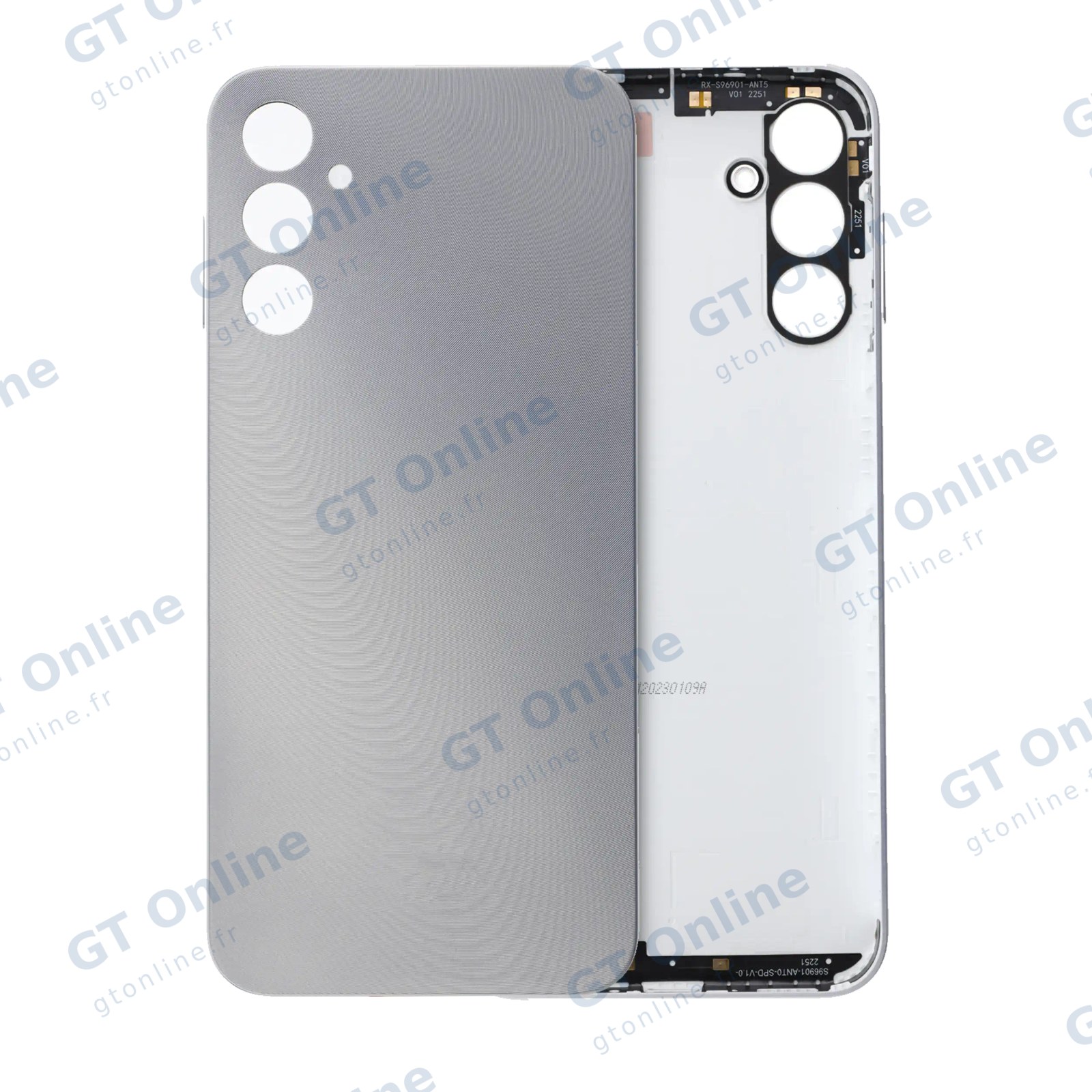 Vitre arrière pour Samsung Galaxy A14 5G (A146 / 2023) (pack service origine, argent)