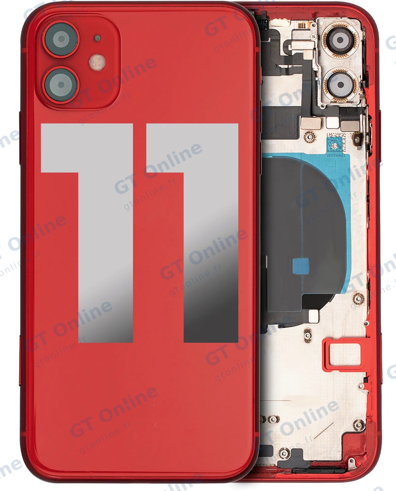 Châssis pour Apple iPhone 11 (origine d'occasion — grade A, rouge)