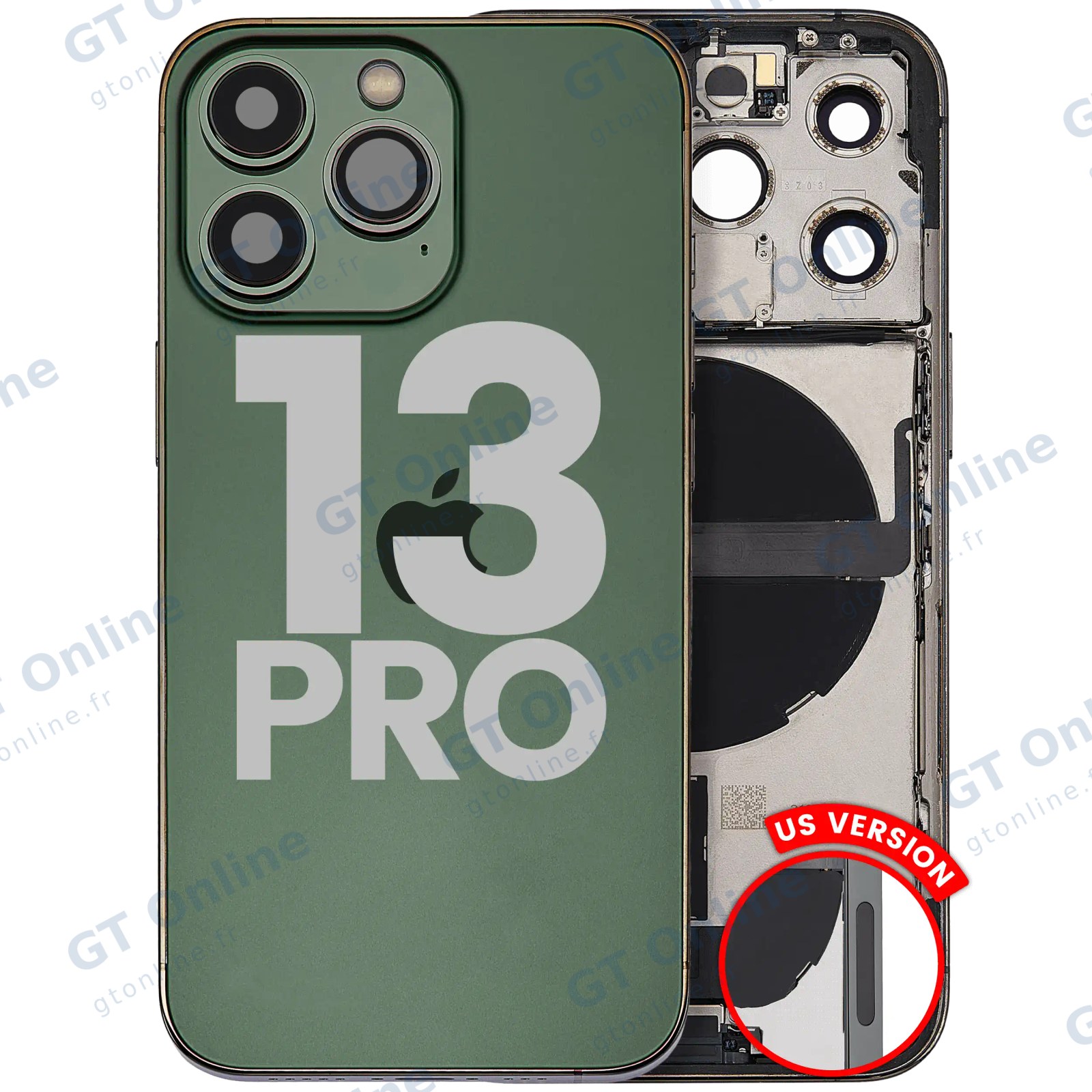 Châssis pour Apple iPhone 13 Pro (version US, origine d'occasion — grade B, Alpine Green)