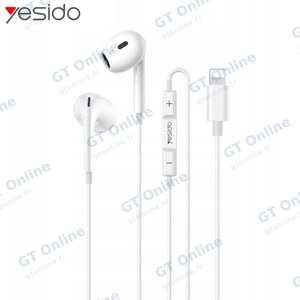 Écouteurs Filaires Lightning Yesido YH51 Appels HD Blanc