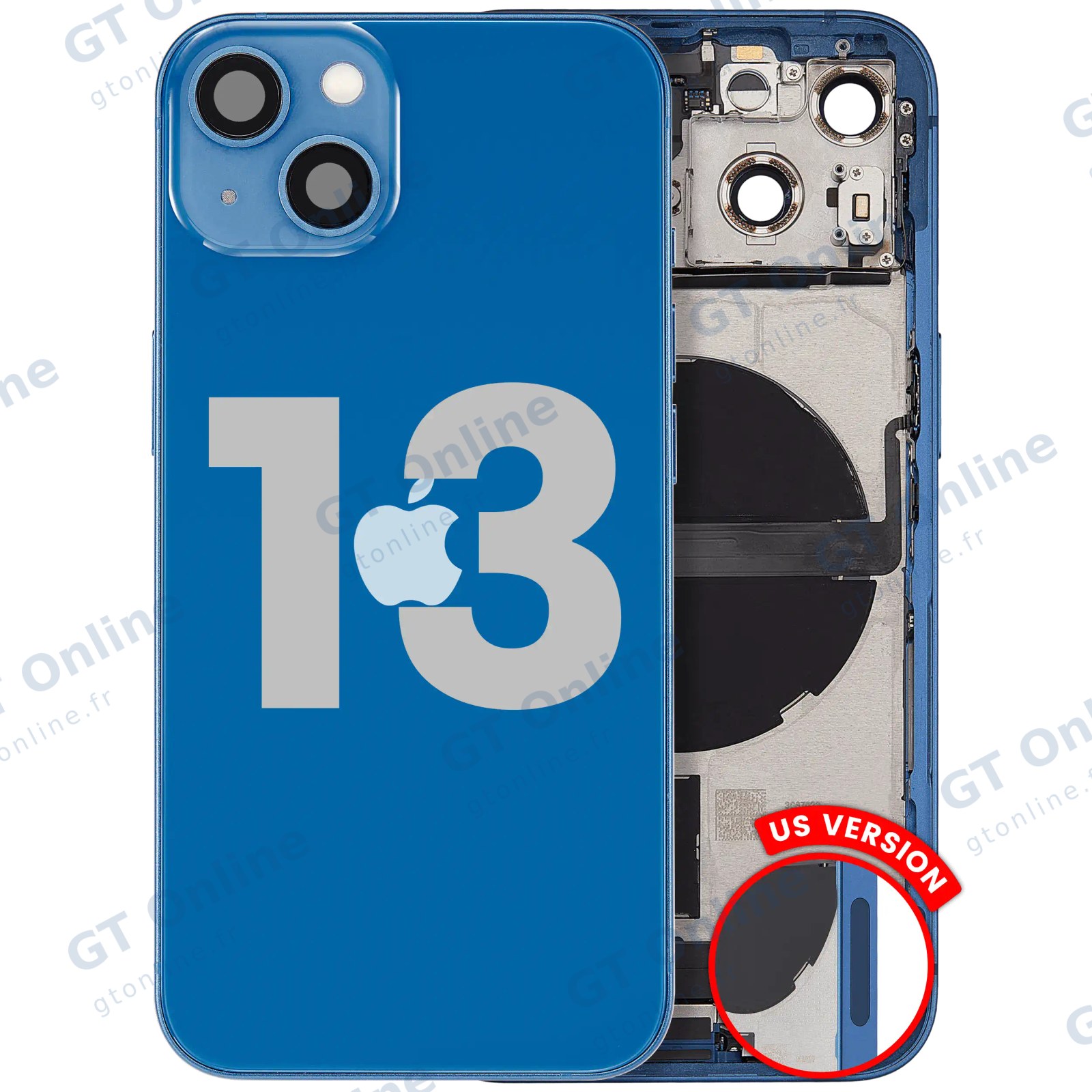 Châssis pour Apple iPhone 13 (version US, origine d'occasion — grade B, bleu) — réf. 107282226667