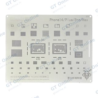 Pochoir de rebillage Qianli Bumblebee QS209 pour iPhone 14 / 14 Plus / 14 Pro / 14 Pro Max