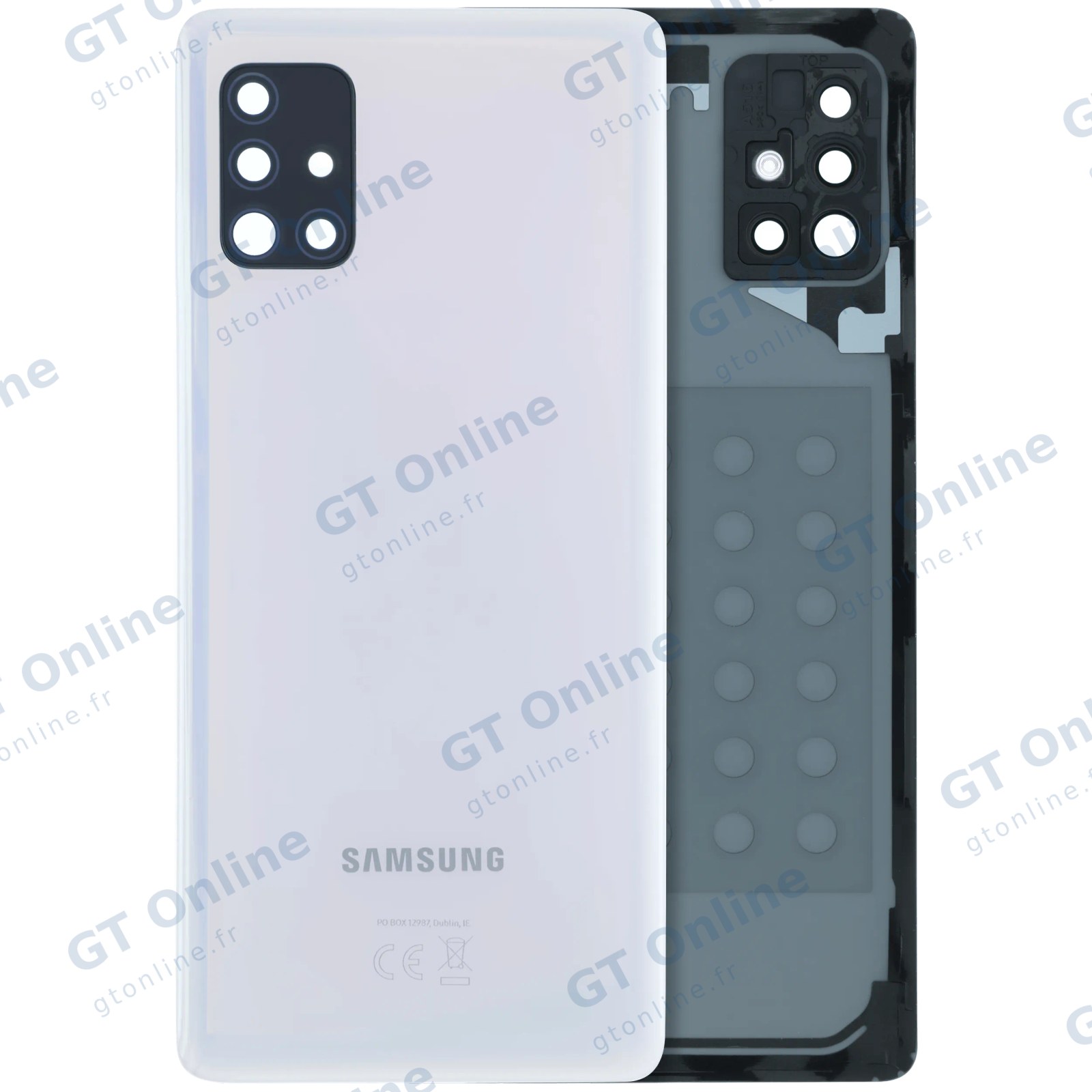 Vitre arrière pour Samsung Galaxy A51 (A516) (pack service origine, blanc)