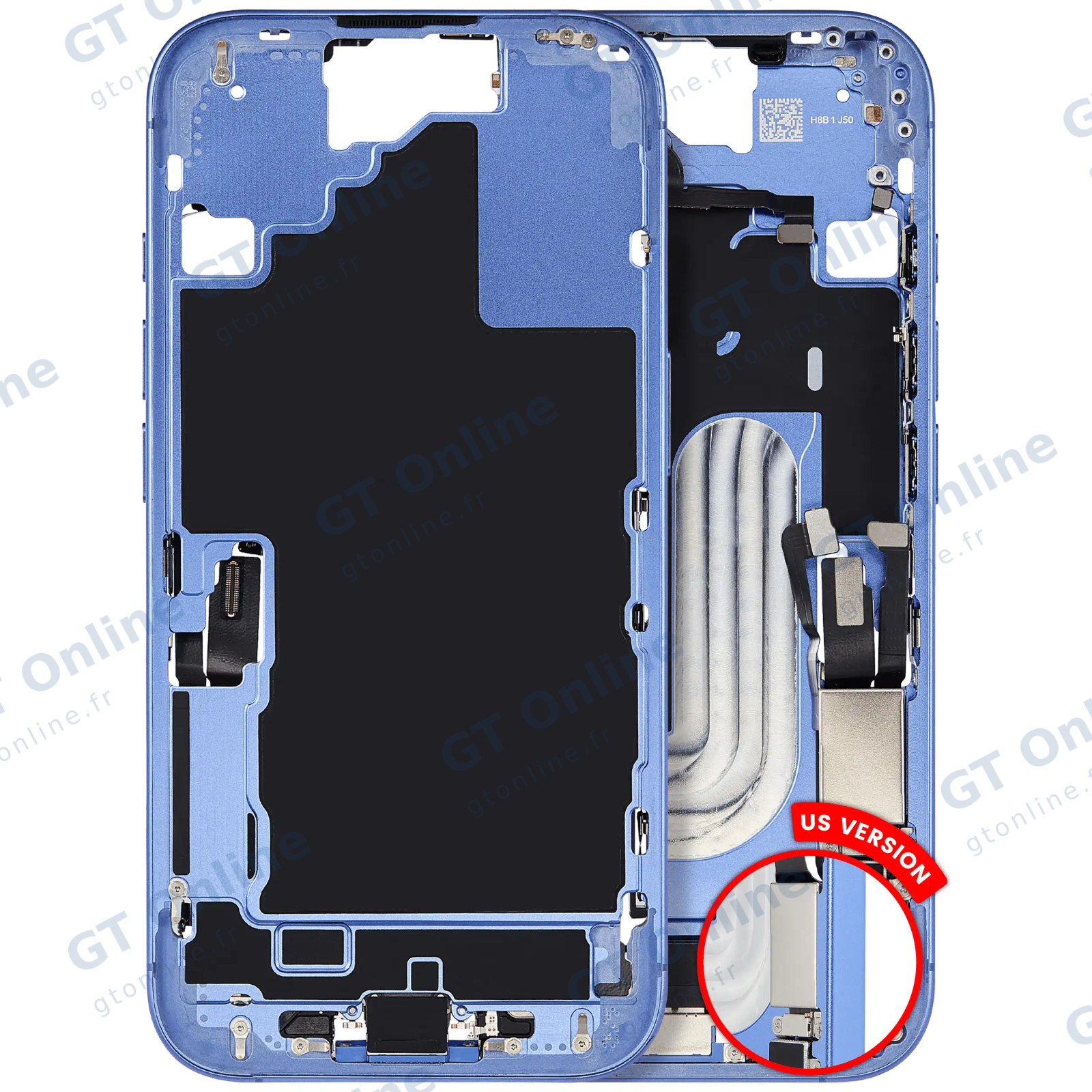 Châssis pour Apple iPhone 16 (version US, origine d'occasion — grade B, bleu outremer)