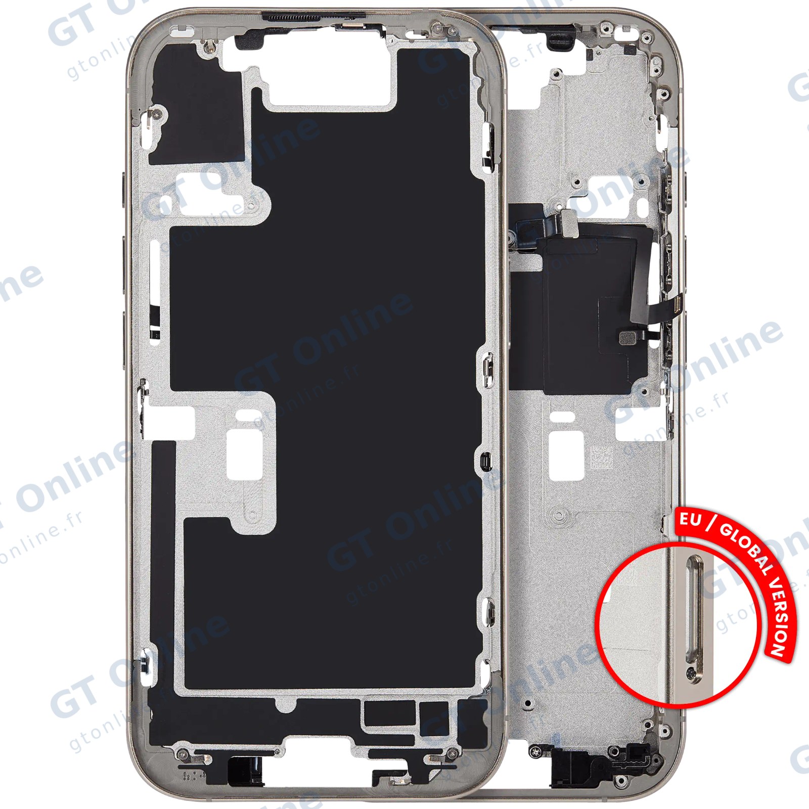 Châssis pour Apple iPhone 16 Pro (version EU, compatible premium, Natural Titanium)