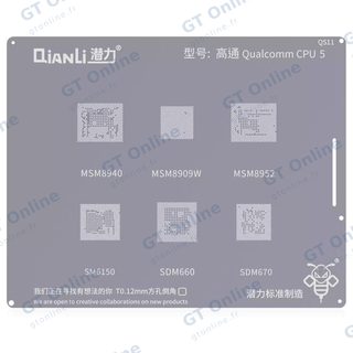 Pochoir de rebillage Qianli Bumblebee QS11 CPU Qualcomm 5 — MSM8940/8909W/8952/SDM6150/660/670
