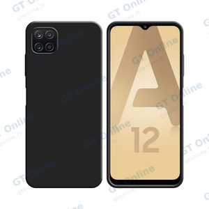 Coque Silicone Compatible pour Samsung Galaxy A12 A125/Galaxy M12 M127 (#3) Noir