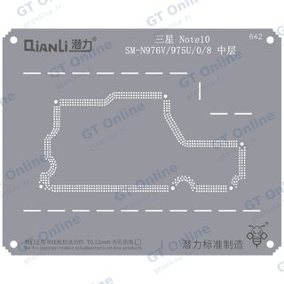 Pochoir de rebillage Qianli Bumblebee QS642 pour couche intermédiaire Samsung Note 10 (SM-N976V/975U/0/8)