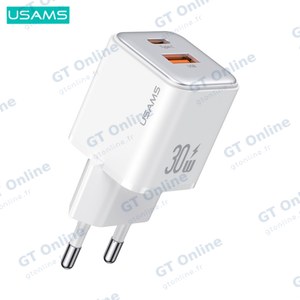 Chargeur Secteur Multi Usams US-CC189 X-ron Series PD 30W + QC3.0 (USB + Type-C) Blanc