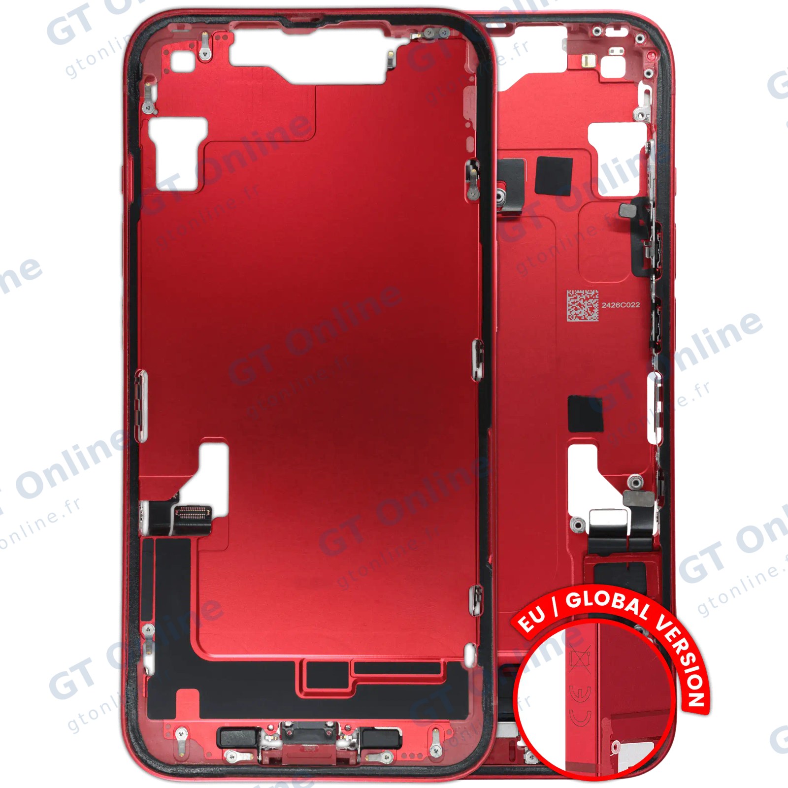 Châssis pour Apple iPhone 14 (version EU, origine d'occasion — grade A, rouge)