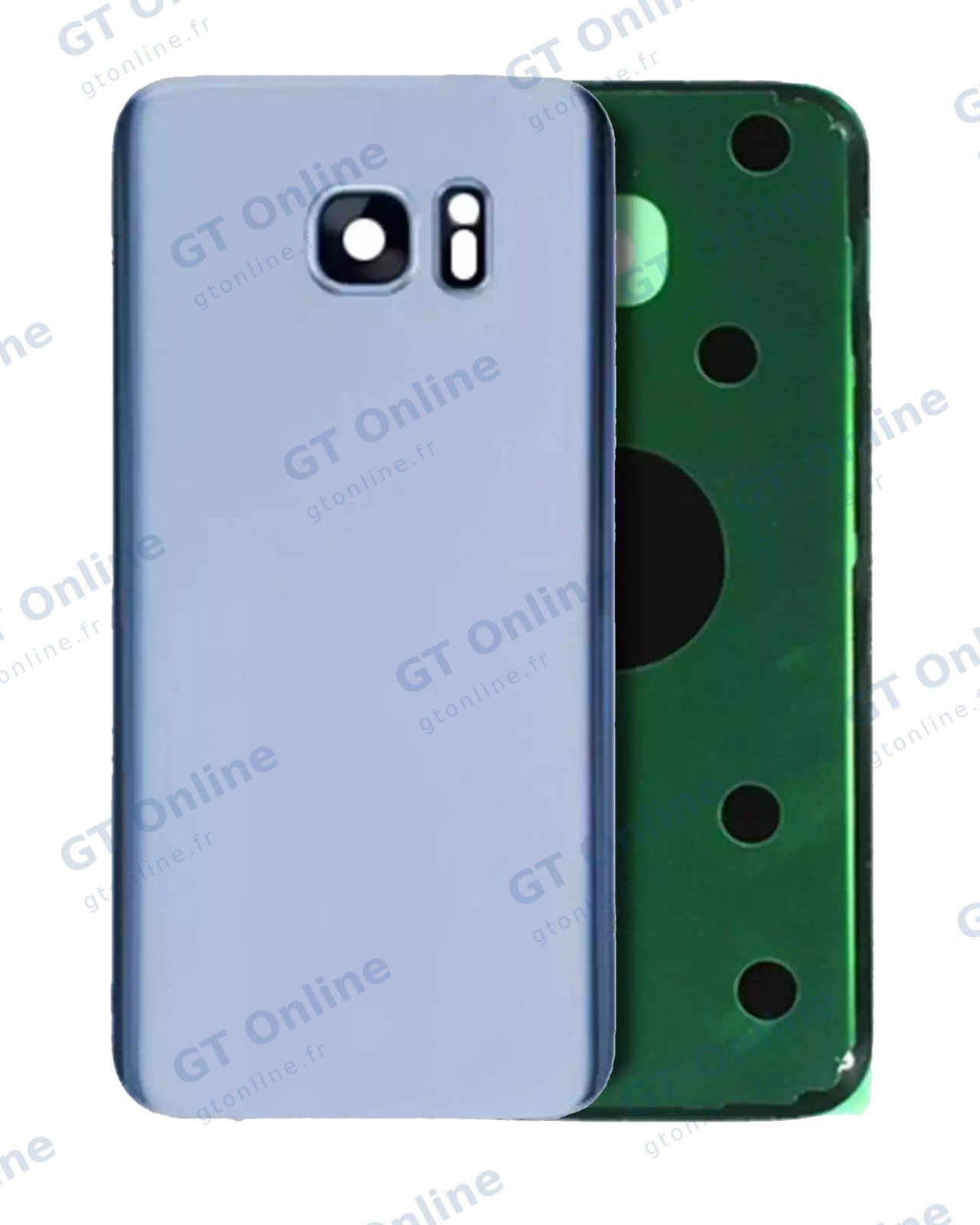 Vitre arrière pour Samsung Galaxy S7 Edge (pack service origine, bleu)