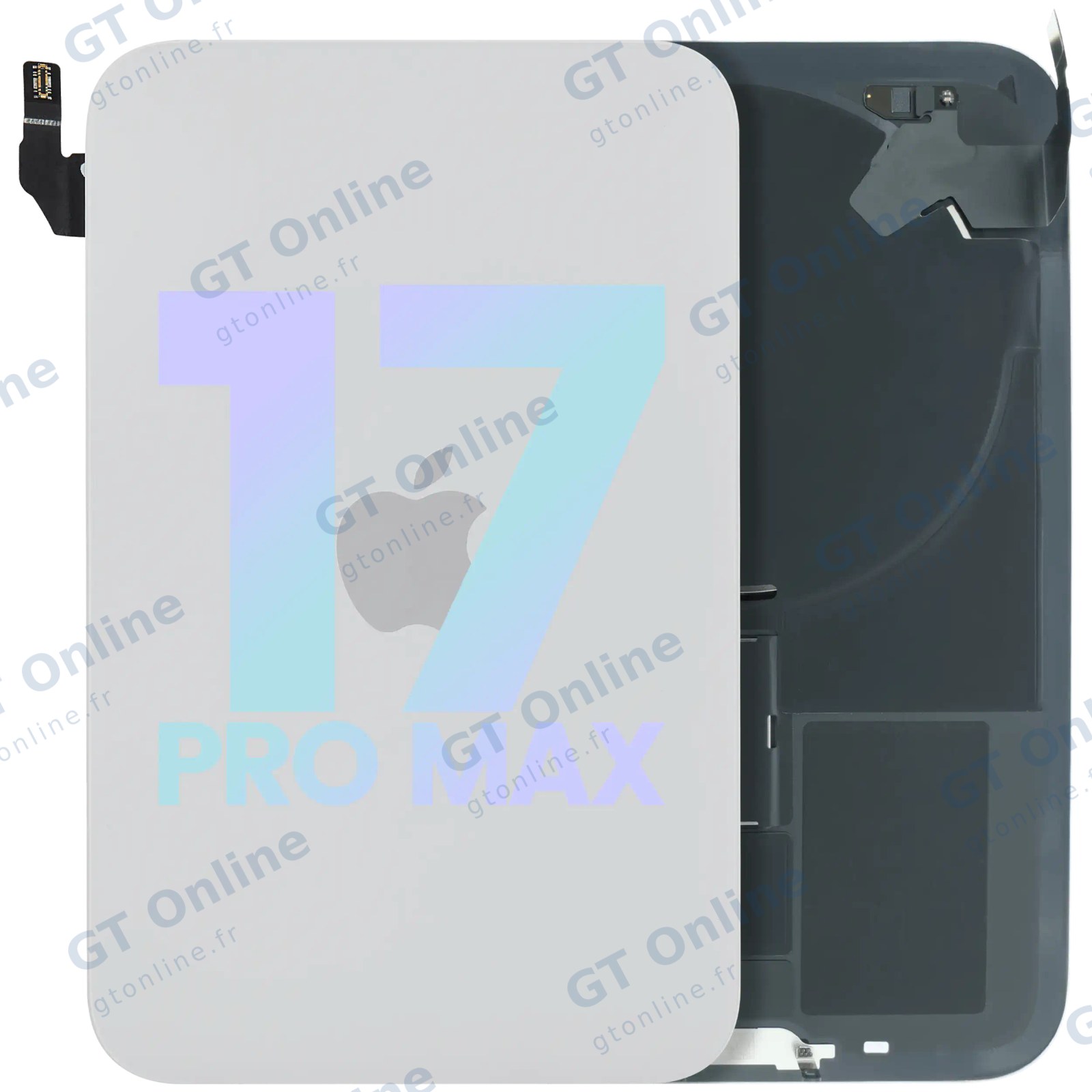 Vitre arrière pour Apple iPhone 17 Pro Max (pack service origine, argent)