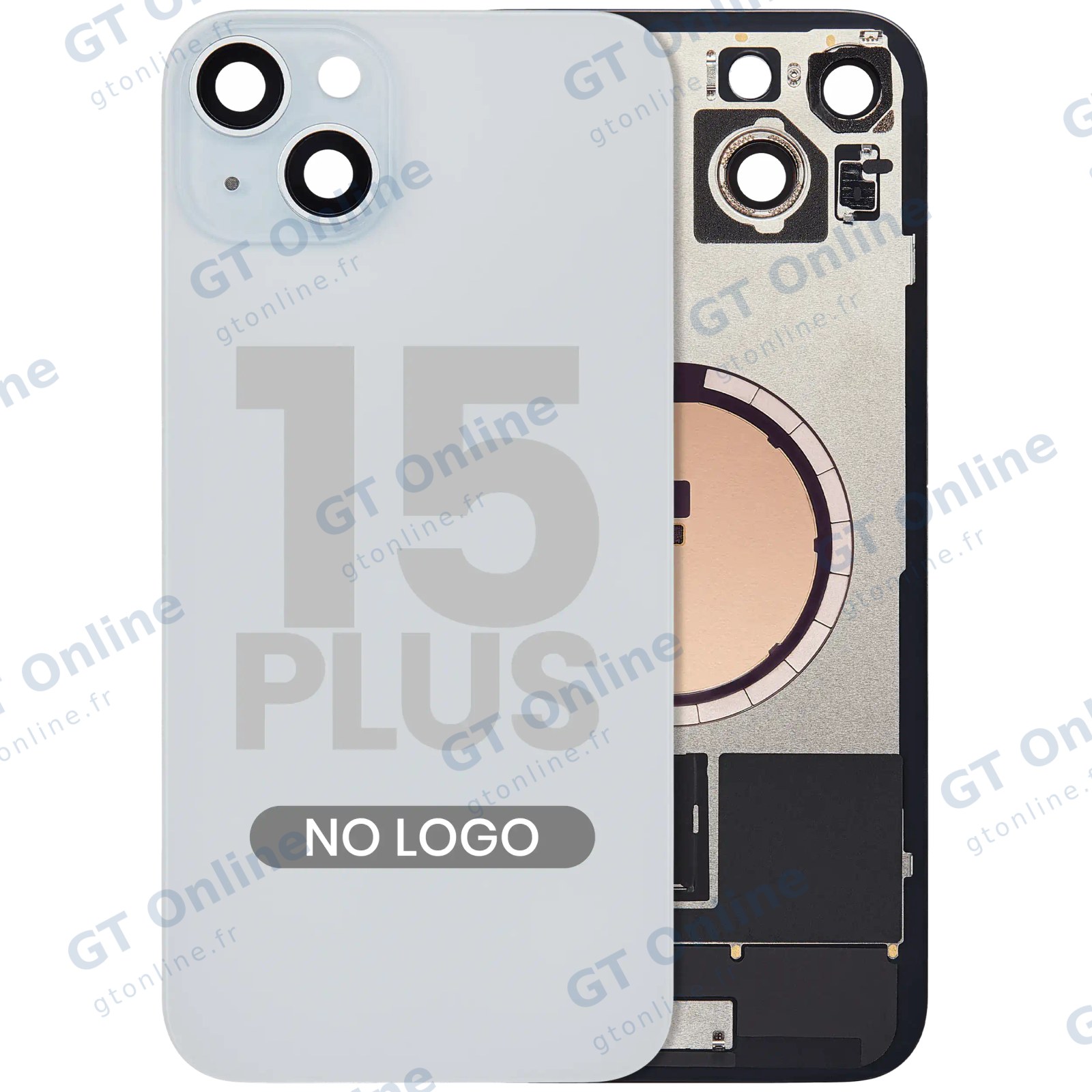 Vitre arrière pour Apple iPhone 15 Plus (sans logo, compatible, bleu) — réf. 107183138942