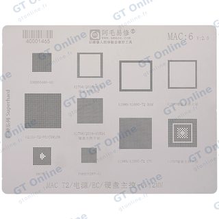Pochoir Power Logic MAC 6 pour MacBook Pro 13" / 15" A1989 / A1990 / A2159 (2018-2019)