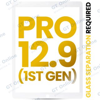 Vitre tactile pour Apple iPad Pro 12.9" 1st Gen (2015) (OCA préinstallé, séparation de la vitre requise, premium, blanc)