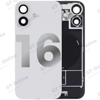Vitre arrière pour Apple iPhone 16 (origine d'occasion — grade A, blanc)