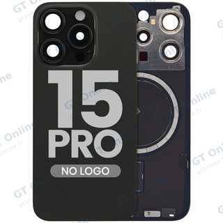 Vitre arrière pour Apple iPhone 15 Pro (sans logo, compatible, titane noir) — réf. 107183138946