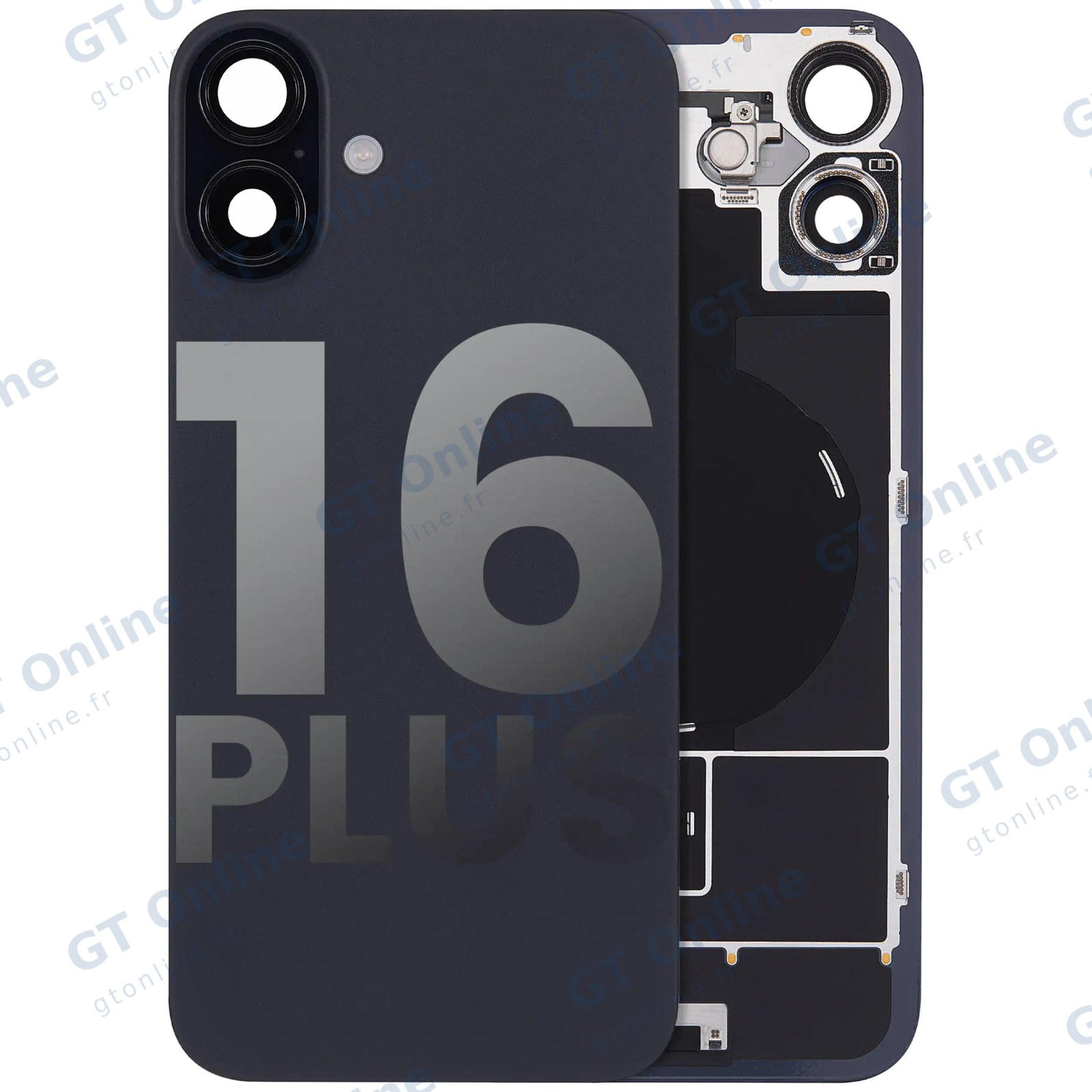 Vitre arrière pour Apple iPhone 16 Plus (origine d'occasion — grade B, noir)