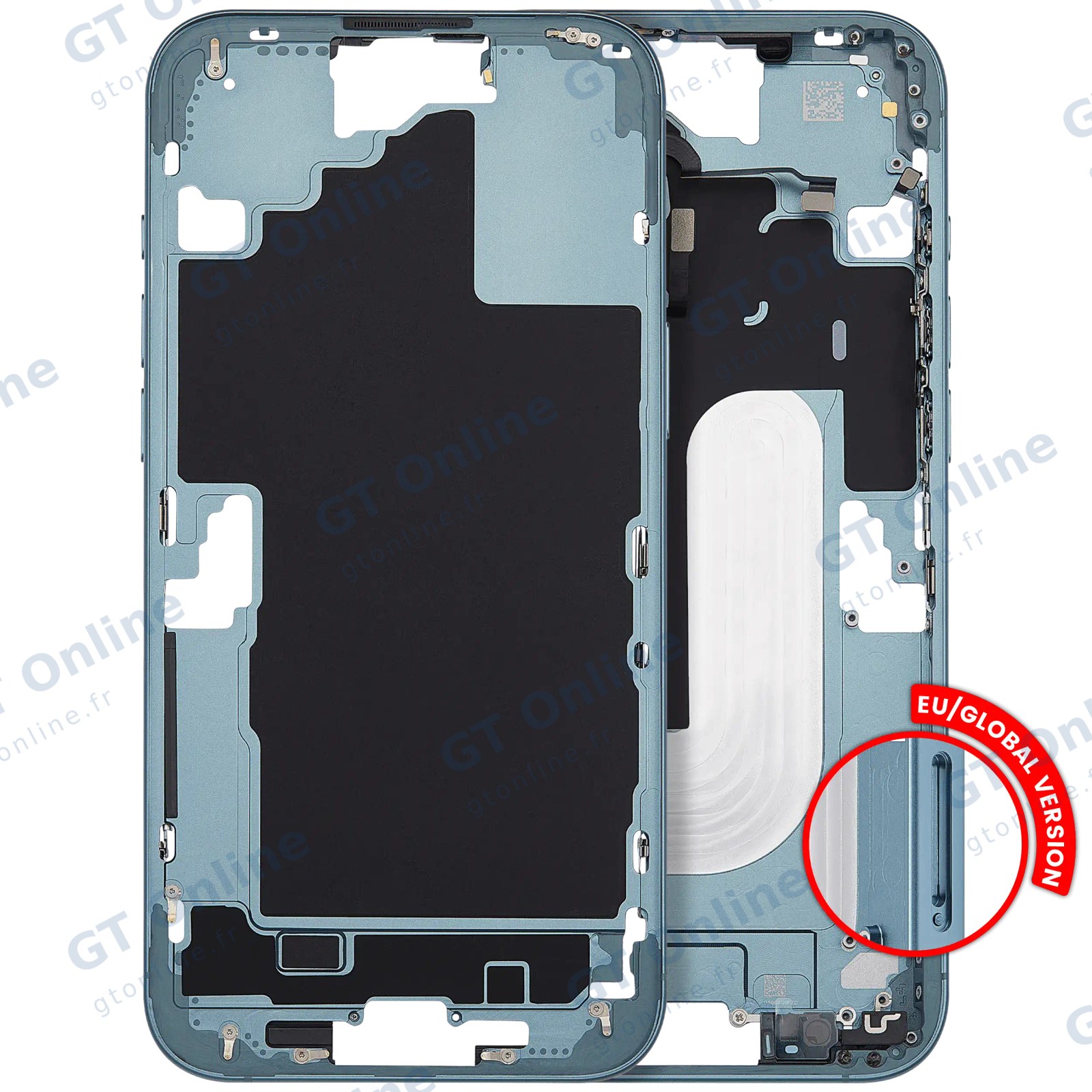 Châssis pour Apple iPhone 16 Plus (version EU, compatible premium, Teal)