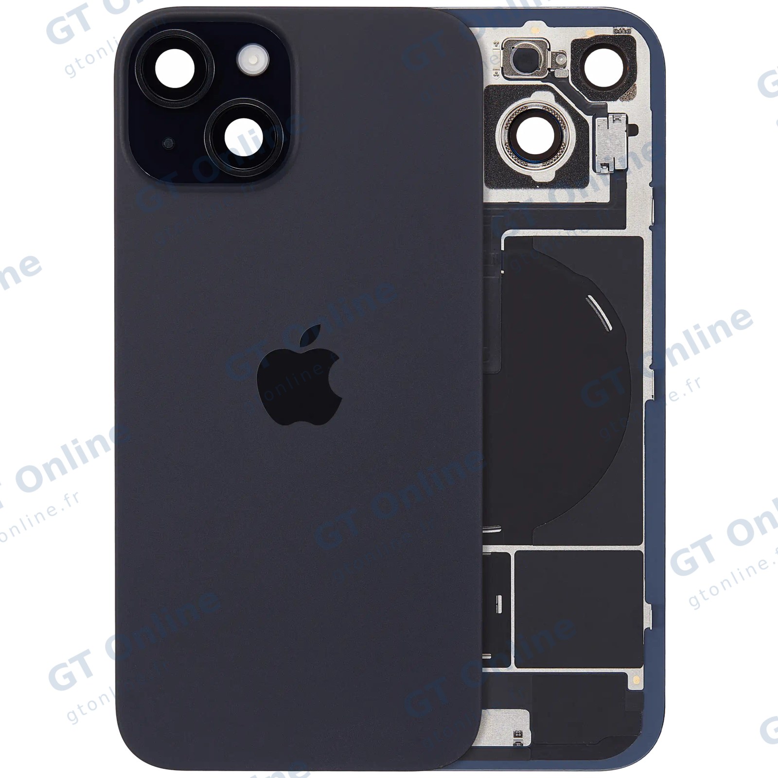 Vitre arrière avec MagSafe, NFC et nappe flash pour Apple IPhone 15 (origine, noir)