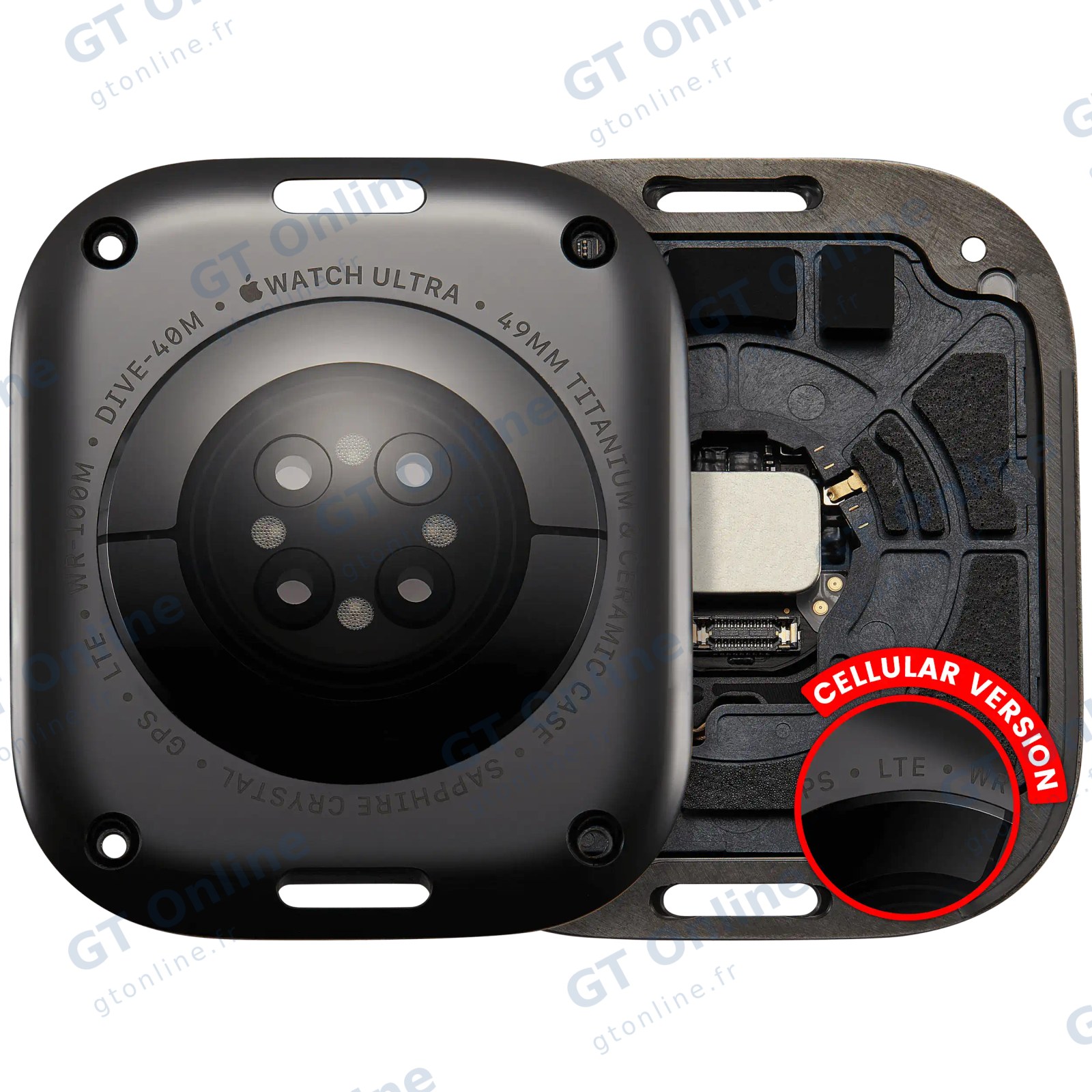 Vitre arrière pour Apple Watch Series Ultra (2nd Gen)(49mm) (LET Version, noir sidéral)