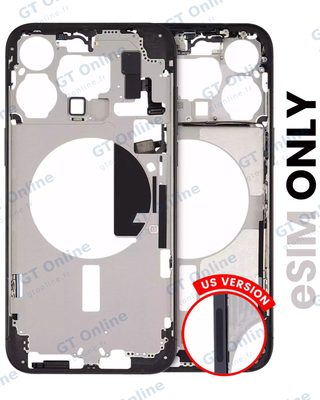 Châssis pour Apple iPhone 15 Pro Max (version US, origine d'occasion — grade B, Black Titanium)