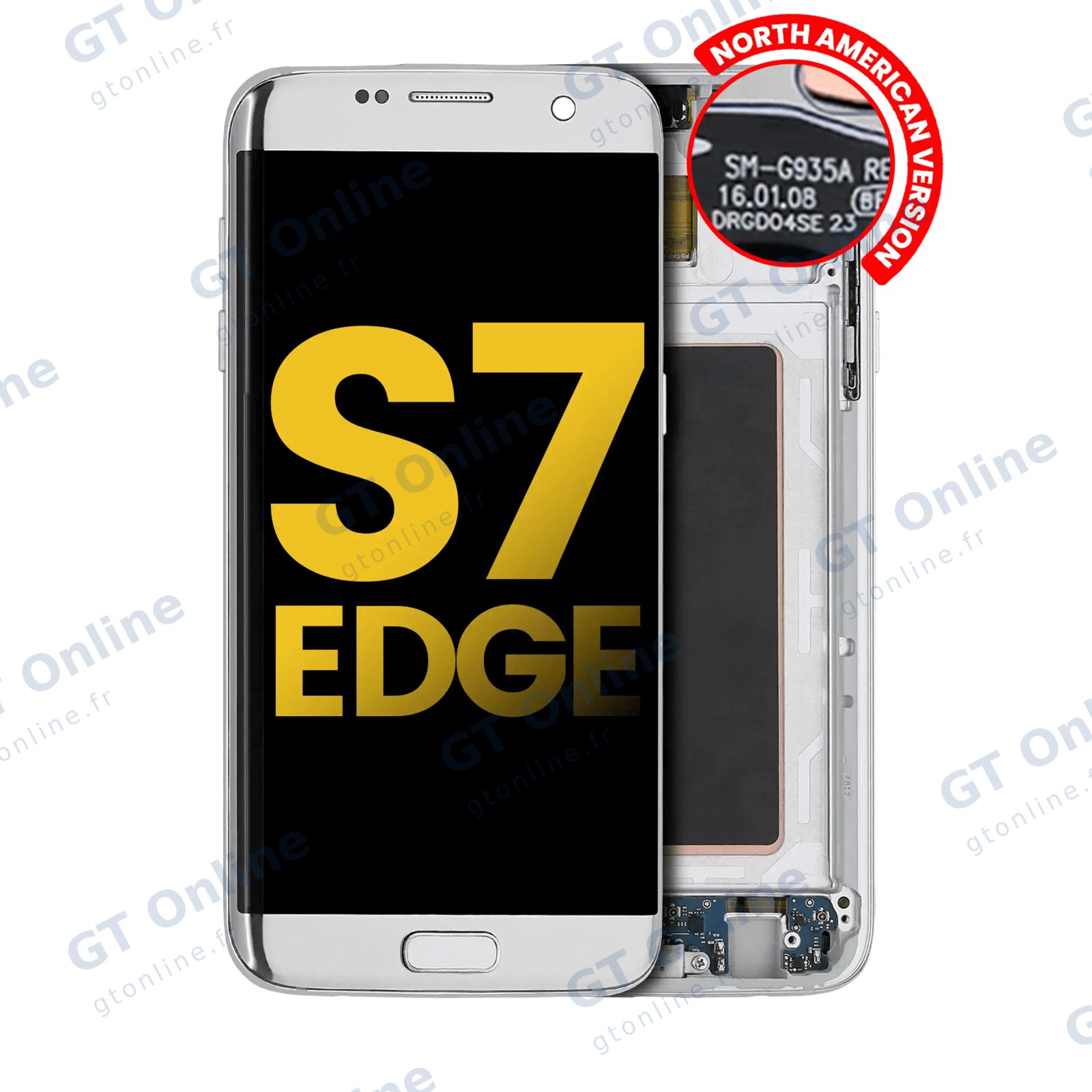 Écran OLED avec châssis pour Samsung Galaxy S7 Edge G935A (North American Version, reconditionné, argent)